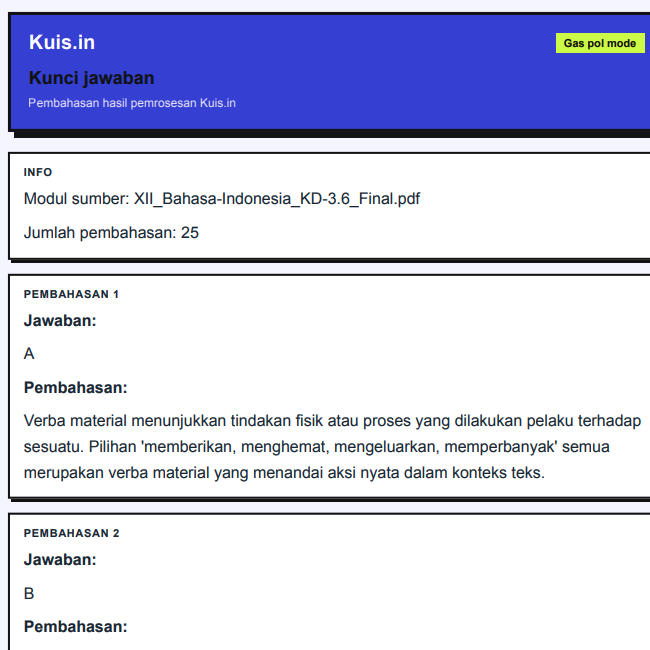 Contoh dokumen kunci jawaban