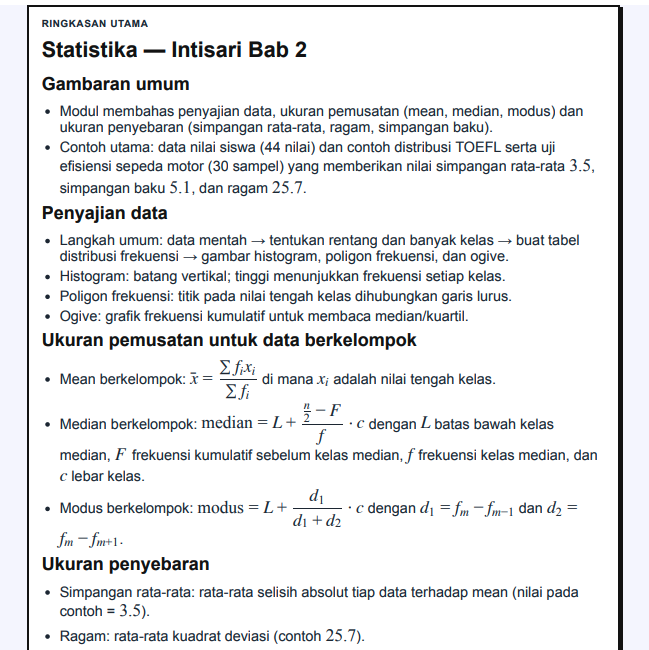 Contoh dokumen ringkasan materi